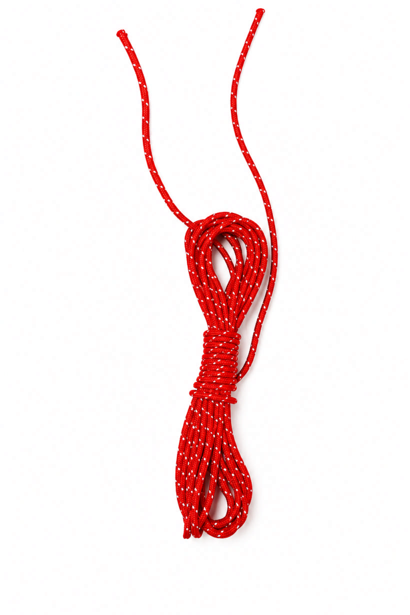 Cordelette rouge avec réflecteurs (320 cm - 2 mm)